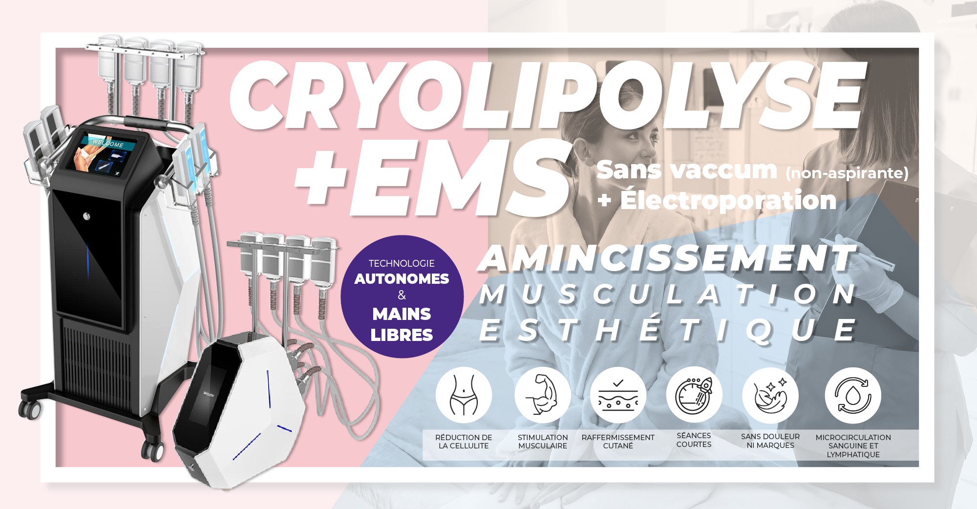CRYOLIPOLYSE + EMS = AMINCISSEMENT & MUSCULATION ESTHÉTIQUE